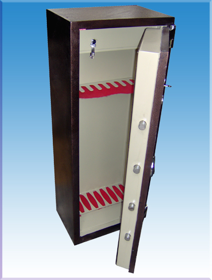 . 9 TÜFEKLİK 2 ÇİFTE TÜFEK YERLİ İÇİ DOLAPLI 2 ANAHTARLI TÜFEK KASASI 160*60*45CM 250KĞ ( 89.990TL  )+KDV