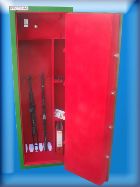 -. 6 TÜFEKLİK  3 RAFLI SİLAH MÜHİMMAT KOYMA YERLİ İÇİ DOLAPLI 1 ANAHTARLI ELEKTRONİK ŞİFRELİ TÜFEK KASASI 150*51*45CM 122KĞ ( 89.999TL  )+KDV