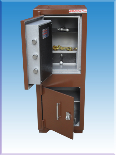 009EAT GAZİANTEP OFİS TİPİ ALTI DOLAPLI TERS KAPAKLI ANAHTARLI VE ELEKTRONİK ŞİFRELİ ÖZEL YÜKSEK GÜVENLİKLİ ÇELİK PARA KASASI 115*43*38CM 200KĞ ( 899€ )+KDV ADRESE TESLİM