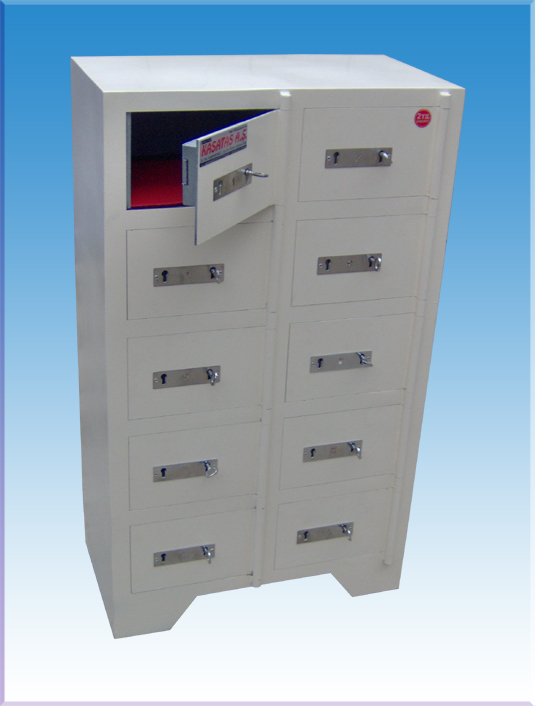 10 GÖZLÜ ADANA İNCİ OTEL TİPİ RESEPSİYON EMANET KASASI 70*56*30CM 40KĞ ( 999€ )+KDV  ADRESE TESLİM