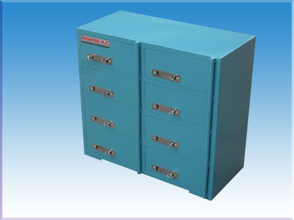 * 8 GÖZLÜ ANKARA WHİTE TAİL OTEL TİPİ RESEPSİYON ZİYARETÇİ EMANET KASASI 64*59*30CM 47KĞ ( 799€ )+KDV ADRESE TESLİM