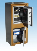 008AÖM ÖZEL OFİS TİPİ ALTI DOLAPLI DIŞI ALÜMİNYUM RENK ÇERÇEVESİ SİYAH KAPAKLARI ALÜMİNYUM RENK MEKANİK ŞİFRELİ VE ÖZEL MAYMUNCUK AÇMAZ ANAHTARLI ANAHTAR ALTI MATKAP DELMEZ ÇELİKLİ KIRMA KOLLU ÇELİK PARA KASASI 105*48*39CM 180KĞ ( 29999TL )+KDV ADRESE T