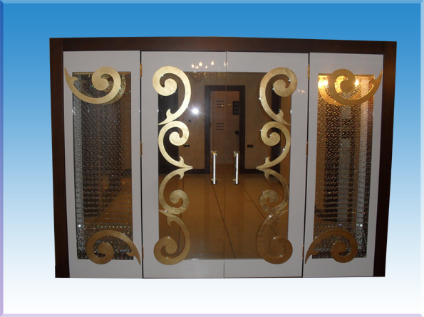 VİLLA TİPİ ALTIN VARAK İŞLEMELİ 4LÜ SALON KAPISI 210*300*20CM ( 2999€ )+KDV ADRESE TESLİM