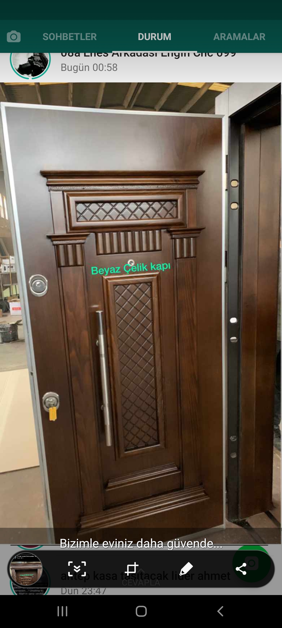 . GRAND STİLL DOOR TİPİ BR6 KURŞUN GEÇİRMEZ ÇELİK KAPI 210*100*20CM  ( 2499€ )+KDV