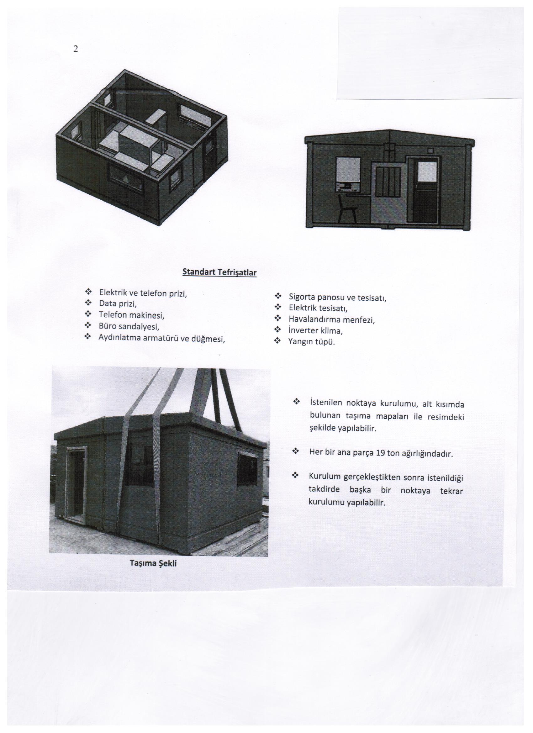 " ZIRHLI MODÜLER NİZAMİYE 290*478*600CM 38TON ( 1899.000TL )+KDV ADRESE TESLİM