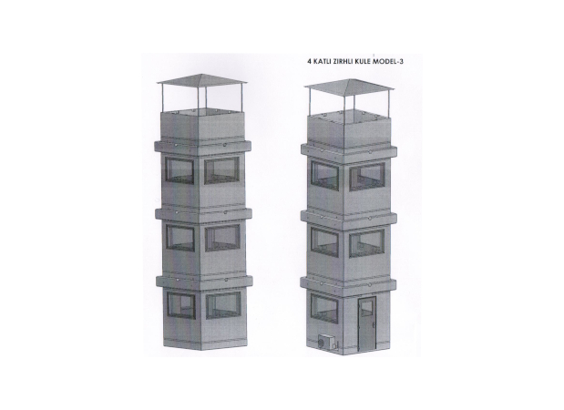 ZZZ10KULE 10 METRE BR7 ÇELİK ZIRHLI GÖZETLEME KULESİ 10824*2400*2400MM 40TON ( 2899.000TL )+KDV