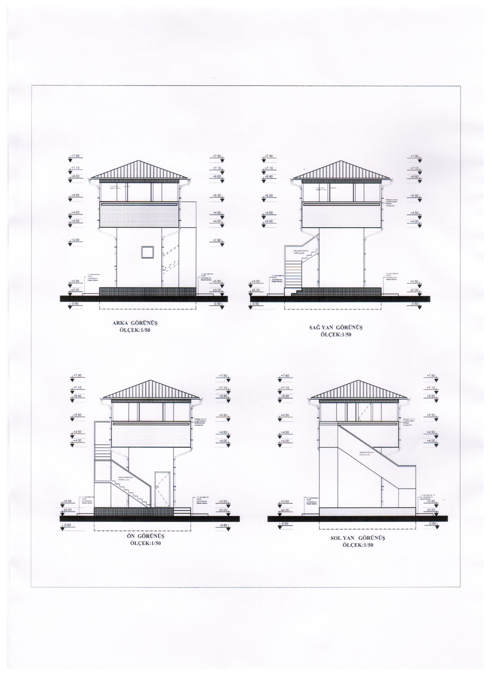 2 KATLI T TİPİ BR7 KURŞUN GEÇİRMEZ ZIRHLI KULE 780*300*300CM 26TON ( 1899.999TL )+KDV