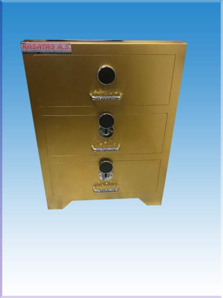 zzzzz01001 URFA  TİPİ YÜKSEK GÜVENLİKLİ İÇİNDE PARA YERLİ ÜÇLÜ ÇEKMECE KASA 60*50*50CM 100KĞ ( 899€ )+KDV  ADRESE TESLİM
