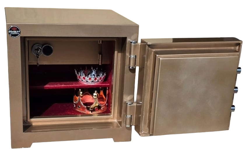 "           004UZMAN 7CM DOLGULU EV VE OFİSTİPİ YÜKSEK GÜVENLİKLİ HERKÜL CAM KİLİTLEMELİ TANK ZIRHLI ELİPS DOLGULU ÇELİK PARA KASASI 70*55*55CM 400KĞ ( 1400€ )+KDV