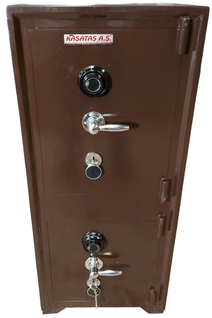 "       010M2A2 DIŞ İŞLERİ TİPİ 2 ADET MEKANİK ŞİFRELİ ALTI DOLAPLI ÇELİK PARA KASASI 125*55*45CM 250KĞ ( 1250€ )+KDV ADRESE TESLİM