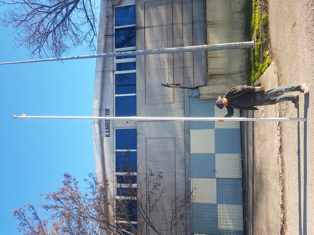 AMERİKAN MALI TABANSIZ DIŞTAN İPLİ 5 METRE KROM BAYRAK DİREGİ ( 24999TL )+KDV
