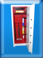 . 017A6 6 TÜFEKLİK 3 RAFLI ÜSTTE DOLAPLI BEYAZ TÜFEK KASASI 170*70*50CM 220KĞ ( 1699€ )+KDV ADRESE TESLİM