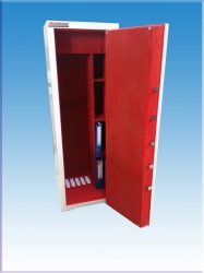 6 TÜFEK YERLİ KONYA SAVUNMA SANAYİ TİPİ 1 ELEKTRONİK ŞİFRELİ VE 1 ANAHTARLI İÇİNDE 3 RAFLI VE DOLAPLI TÜFEK KASASI 165*50*45CM ( 58.999TL )+KDV