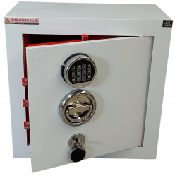 050DASH BODRUM TİPİ KOMPLE 15MM ÖZEL ELEKTRONİK ŞİFRELİ VE ÖZEL ANAHTARLI ANKASTRE GÖMME DUVAR KASASI 50*50*25CM 64KĞ  ( 899€ )+KDV ADRESE TESLİM