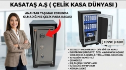 008TEK TEKKAPILI ELEKTRONİK ŞİFRELİ VE ANAHTARLI PARA KASASI 105X50X45CM 200KĞ ( 999EURO  )+KDV