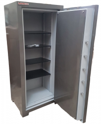 "       OFİS TİPİ TE KKAPILI AYARLI RAF YERLİ 2 ANAHTARLI ÇELİK PARA KASASI 170*70*50CM 200KĞ ( 1700€ )+KDV