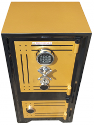 ZZZZZZZ"* 007AE - 85 LİK EV TİPİ ANAHTAR TAŞIMA ZORUNLULUĞU OLMAYAN ALTI DOLAPLI ELEKTRONİK ŞİFRELİ ÖZEL YALDIZ VARAK ALTIN RENK ÇELİK PARA KASASI 85*45*39CM 160KĞ  SADECE ( 599€ )+KDV
