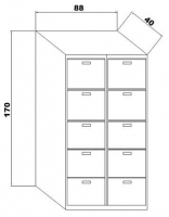 10 GÖZLÜ DOLAP BALIKESİR SINDIRGI MESLEKİ TEKNİK EĞİTİM METAL ANAHTARLI AYAKKABILIK VE EŞYA DOLABI 170*88*40CM 70KĞ ( 389€ )+KDV ADRESE TESLİM