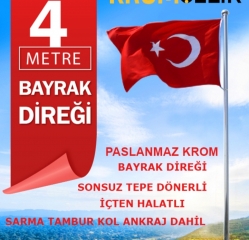 " 4 METRE KROM BAYRAK DİREGİ ( 399€ )+KDV+KARGO